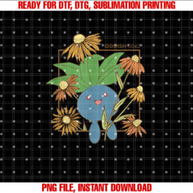 Pokãmon Oddish 0043 Happy Jumping Floral Portrait T-shirt