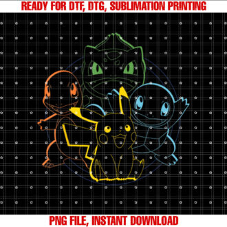 PokÃmon Pikachu Charmander Bulbasaur Squirtle Kanto Circle T-shirt
