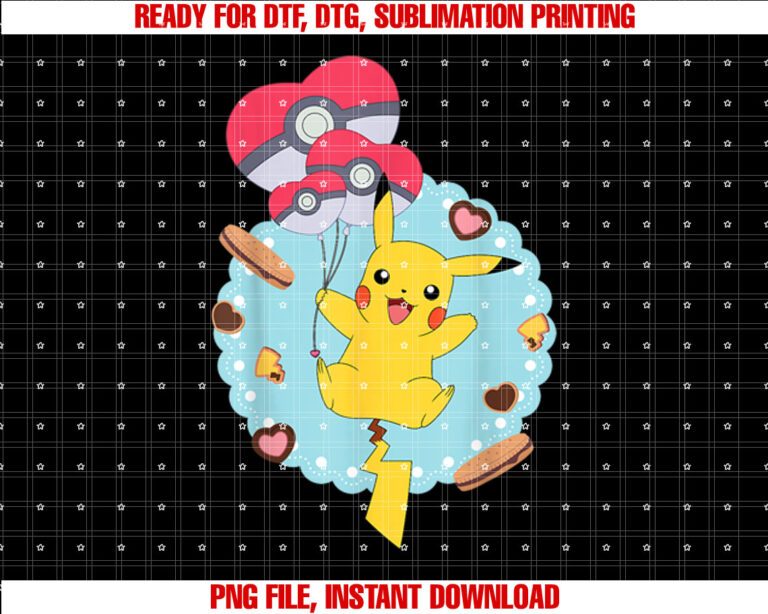 PokÃmon Pikachu Valentines Day Cookies Balloons T-shirt