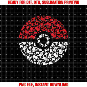 Pokãmon Pokeball Pikachu Pattern T-shirt