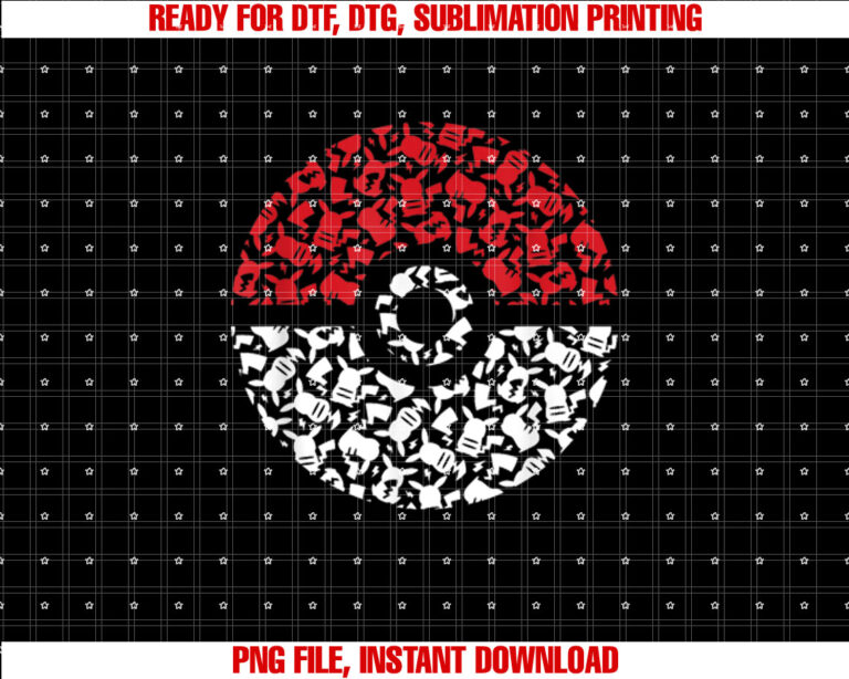 PokÃmon Pokeball Pikachu Pattern T-shirt