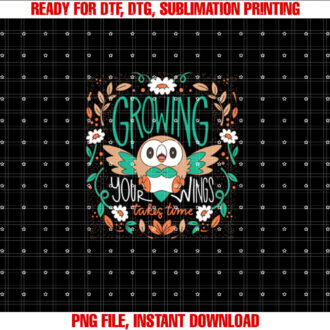 PokÃmon Rowlet Growing Your Wings Takes Time T-shirt