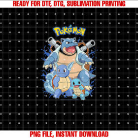 Pokãmon Squirtle Evolution T-shirt
