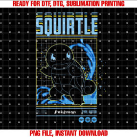 Pokãmon Squirtle Water Type Schematic T-shirt
