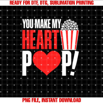 Popcorn Cinema Movie Snack My Heart Pop Valentines Day T-shirt