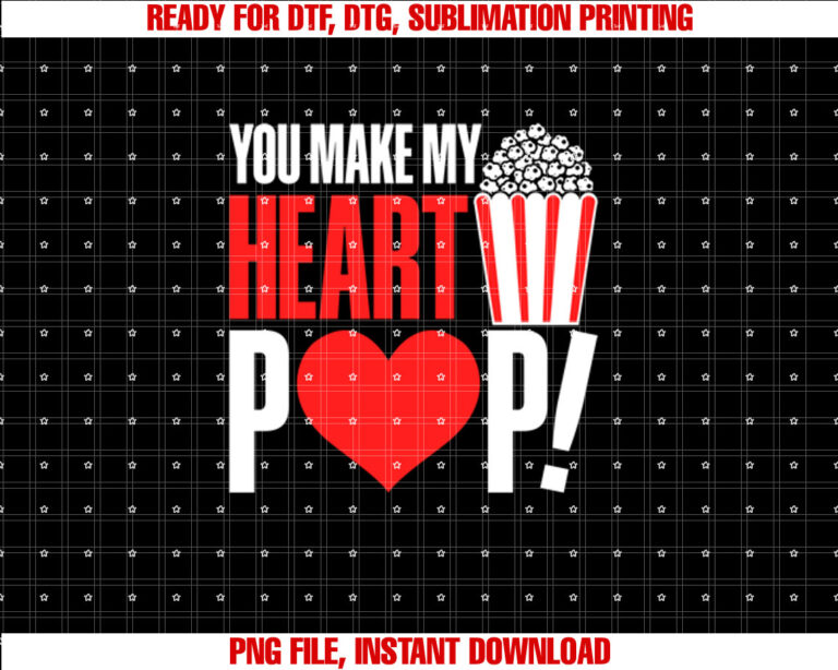 Popcorn Cinema Movie Snack My Heart Pop Valentines Day T-shirt