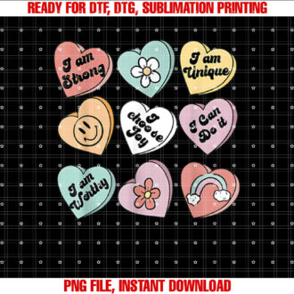 Positive Affirmations Candy Heart Conversation Smiling Face T-shirt