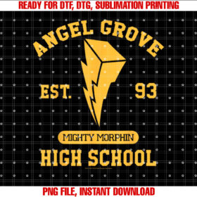 Power Rangers Angel Grove High School Gold Collegiate T-shirt