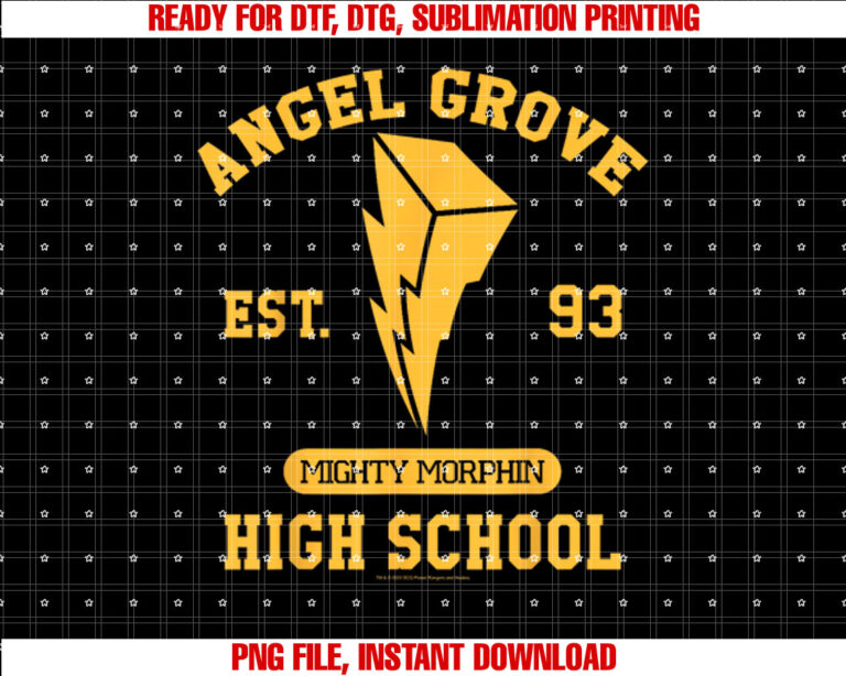 Power Rangers Angel Grove High School Gold Collegiate T-shirt