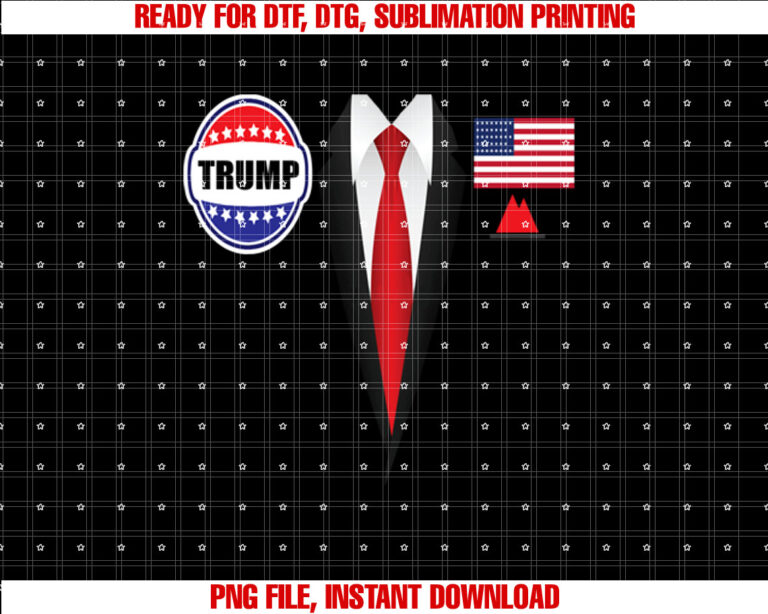 President Trump Suit Halloween Lazy Costume Flag T-shirt