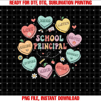 Principal Hearts Valentines Day School Principal T-shirt