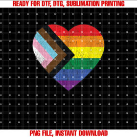 Progress Pride Flag Rainbow Heart Vintage Retro Love Lgbtq T-shirt