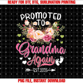 Promoted To Grandma Again Est 2025 Pregnancy Announcement T-shirt