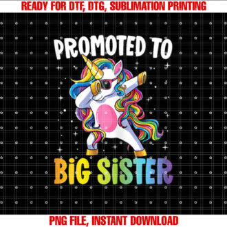 Promoted to Big Sister Girls Dabbing Unicorn Older Sister T-shirt