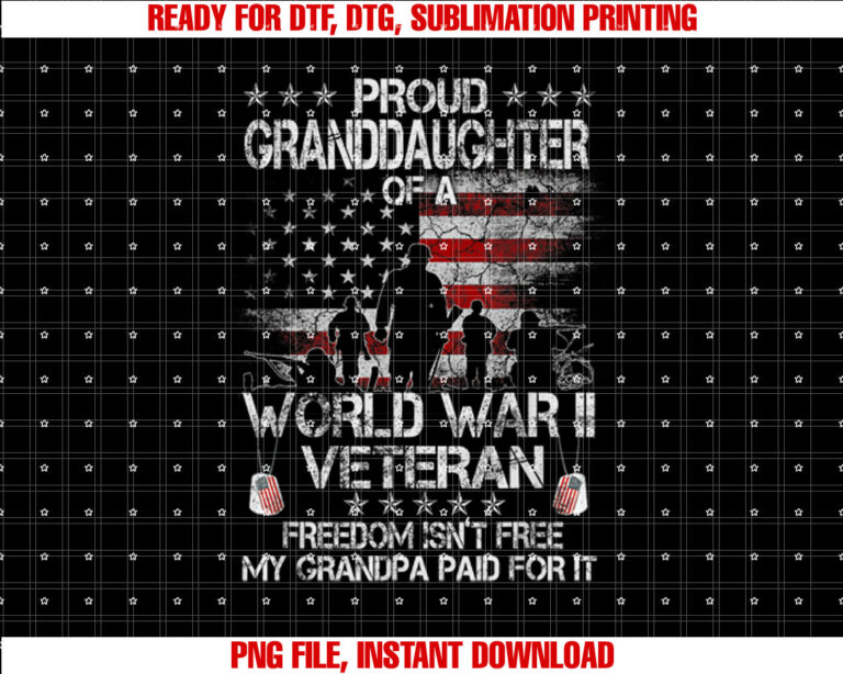 Proud Granddaughter Of A WWII Veteran US Flag Veteran Day T-shirt