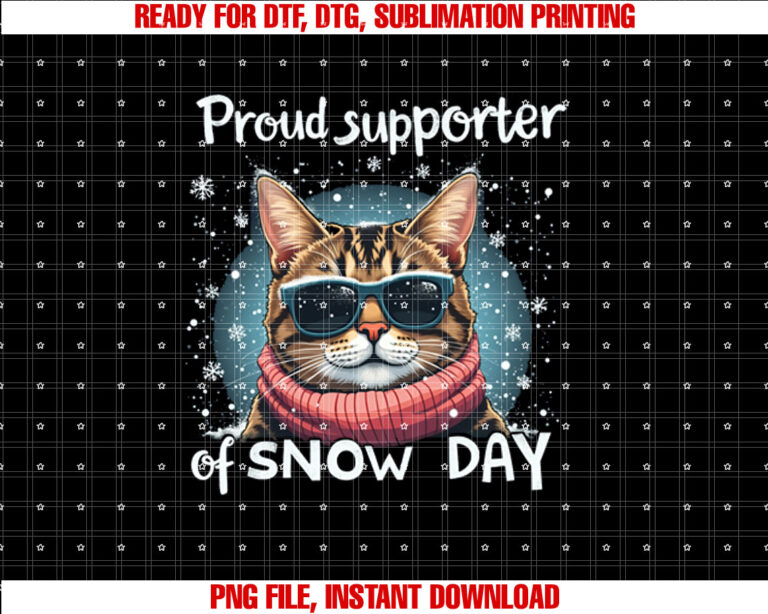Proud Supporter Of Snow Days for Cat Lovers Winter Vibes T-shirt