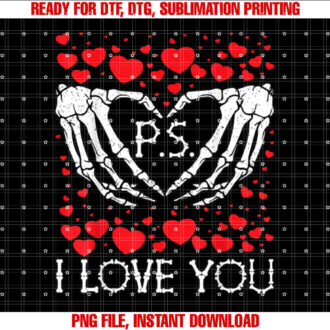 Ps I Love You Day Valentines Day Purple Heart Skeleton T-shirt