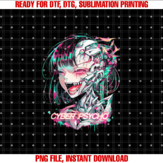 Psychedelic Cyberpunk Trippy Rainbow Cyber Psycho T-shirt
