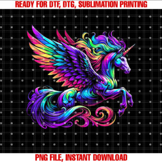 Psychedelic Rainbow Unicorn Pegasus Tee Unique Fantasy Art T-shirt