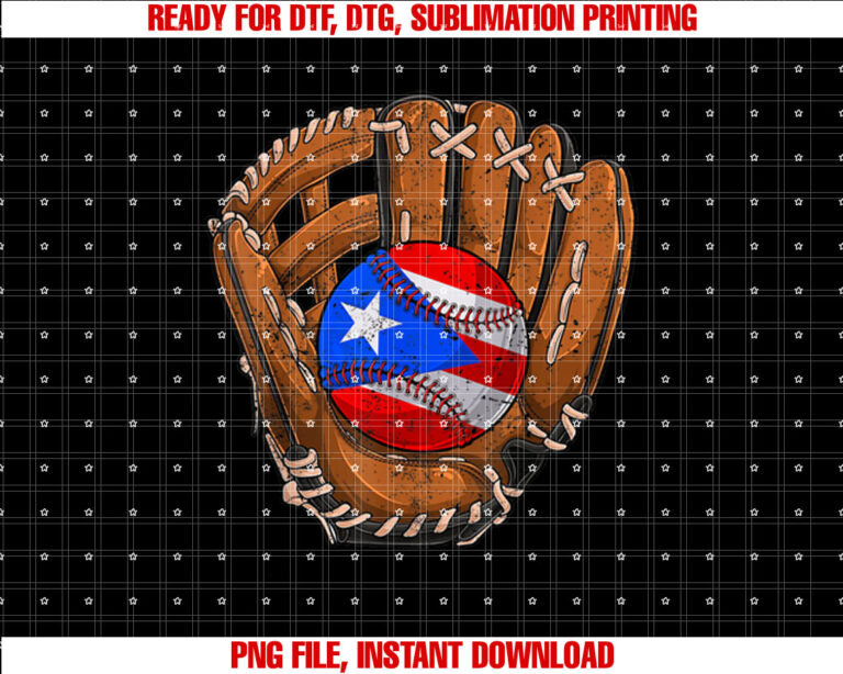 Puerto Rico Flag Baseball Ball Softball Sport Player Lover T-shirt