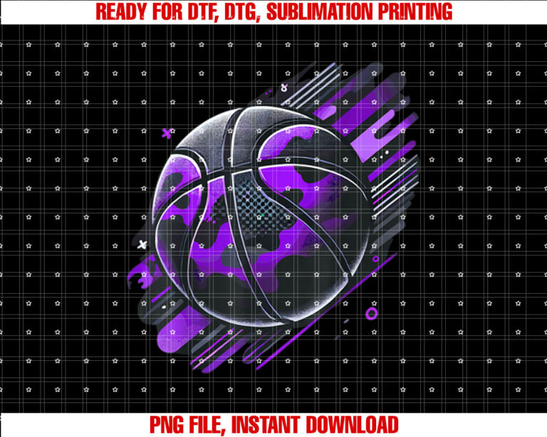 Purple Basketball Camouflage T-shirt