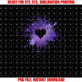 Purple Galaxy Splatter Heart Valentines Day Design T-shirt