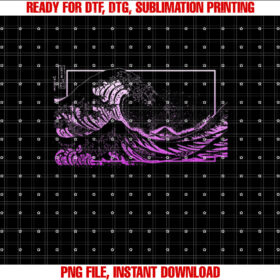 Purple Great Wave Off Kanagawa Purple Color Graphic T-shirt