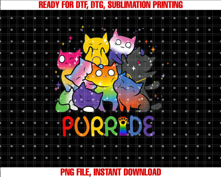 Purride Cat Pride Ally LGBT Rainbow Animal Lovers Women Kids T-shirt