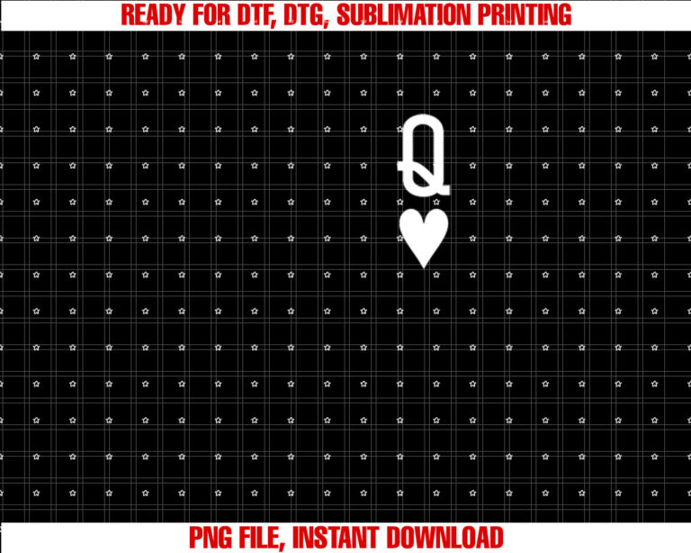 Queen of Hearts King of Heart Couple Women Letter Q T-shirt