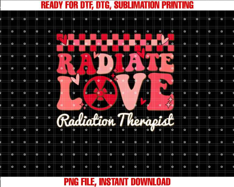 Radiate Love Radiation Therapist Radiology Valentines Day T-shirt