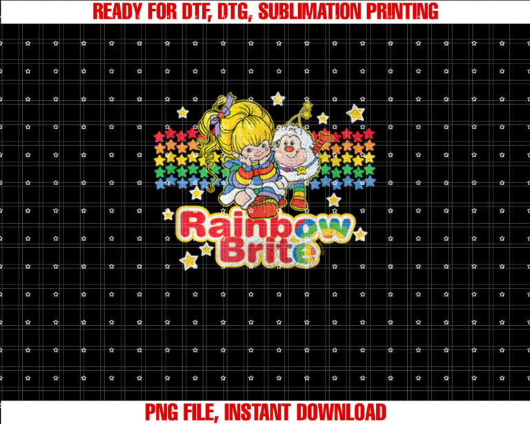 Rainbow Brite Sprite Vintage Star Stripes Distressed T-shirt