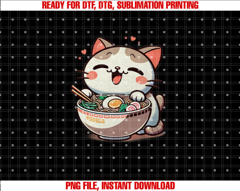 Ramen Cat Kawaii Anime Cat Ramen Lover Sweet T-shirt