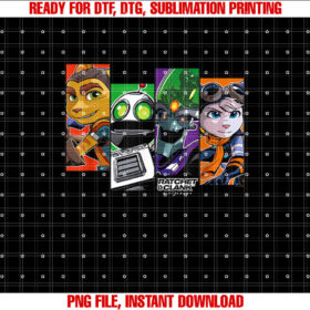 Ratchet Clank Rift Apart Character Grid T-shirt