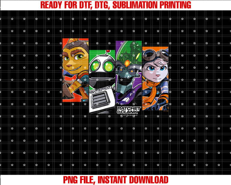 Ratchet Clank Rift Apart Character Grid T-shirt