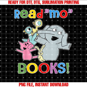 Read Mo Book Cute School Teacher Librarian Elephant Pigeon T-shirt