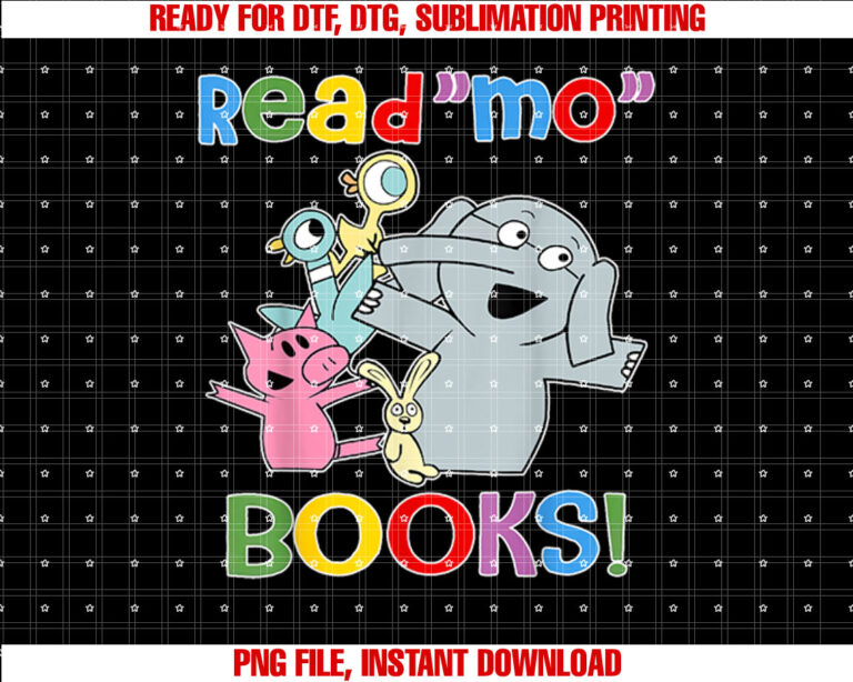 Read Mo Book Cute School Teacher Librarian Elephant Pigeon T-shirt