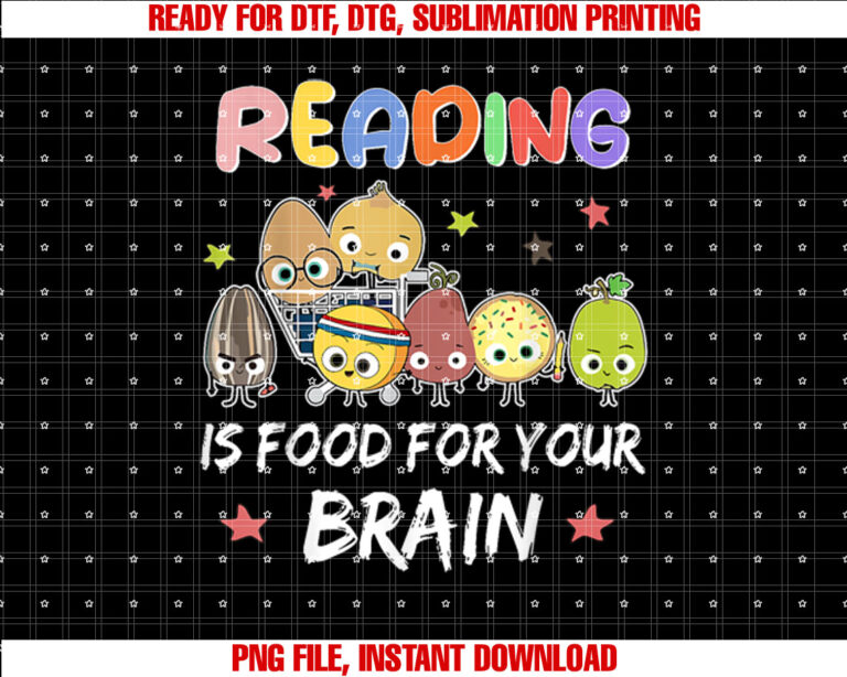Reading is Food for Your Brain Childrens Books Characters T-shirt