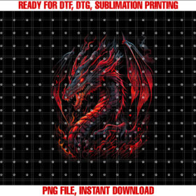 Red Chinese Firedrake Dragon Dragon Print Art Wear T-shirt