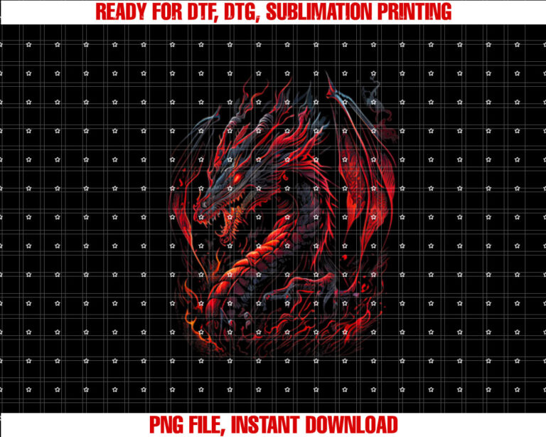 Red Chinese Firedrake Dragon Dragon Print Art Wear T-shirt