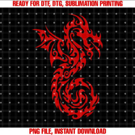 Red Tribal Dragon Chinese Firedrake Art Print T-shirt