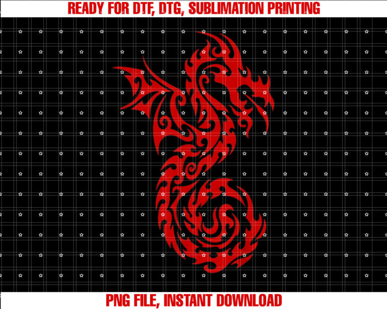 Red Tribal Dragon Chinese Firedrake Art Print T-shirt