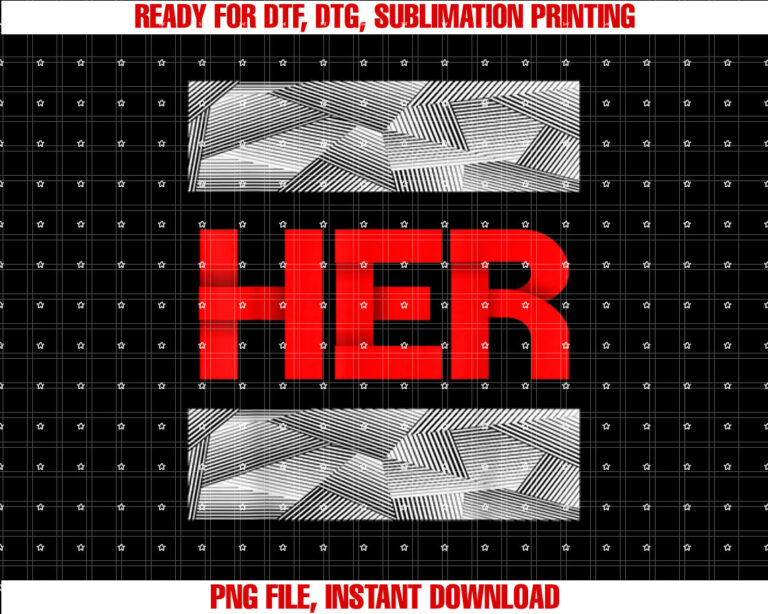 Red White She Is HER Red White Color Graphic T-shirt