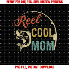 Reel Cool Mom Mama Mommy Fishing Fathers Day Vintage s T-shirt