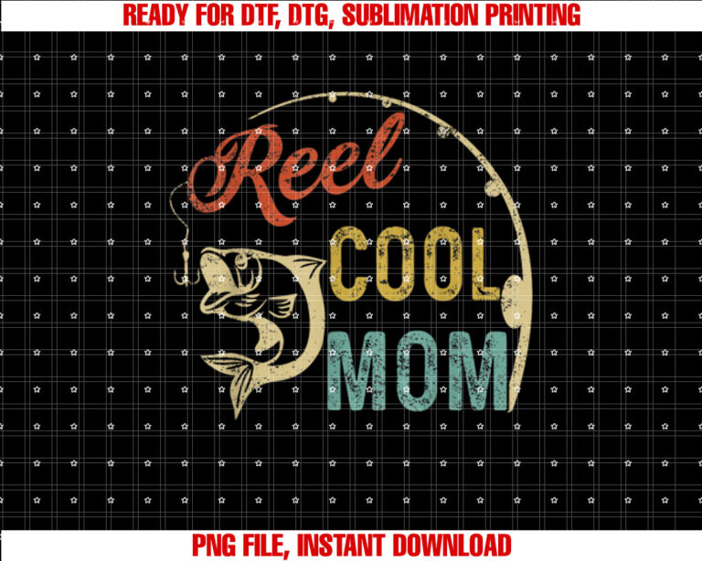 Reel Cool Mom Mama Mommy Fishing Fathers Day Vintage Tees T-shirt
