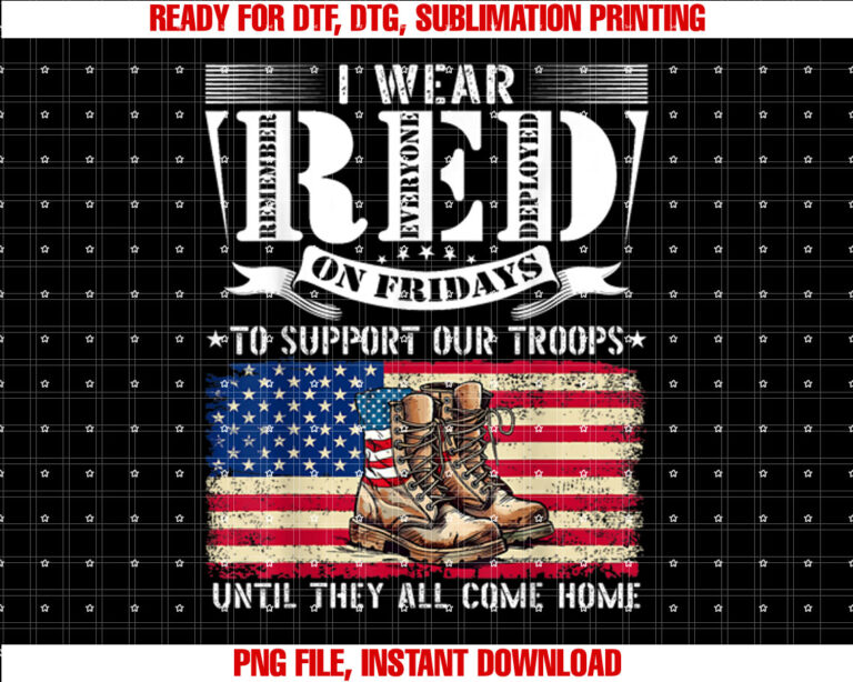 Remember Everyone Veteran Deployed Wear Red Friday Military T-shirt