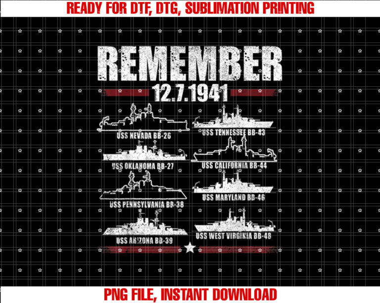 Remember Pearl Harbor Memorial Day December 7th 1941 WWII T-shirt