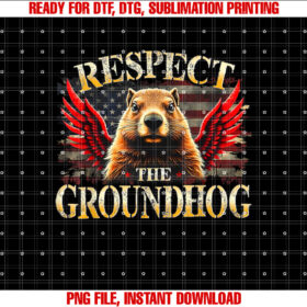 Respect the Groundhog Usa American Flag Groundhog Day T-shirt