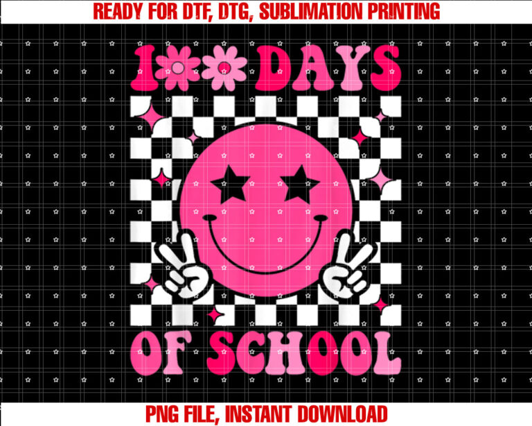 Retro 100 Days of School Kids Teachers 100th Day Groovy T-shirt
