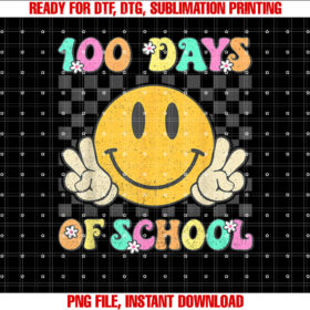 Retro 100 Days of School Smile Face Cute 100th Day of School T-shirt
