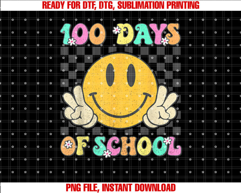Retro 100 Days of School Smile Face Cute 100th Day of School T-shirt